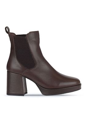بوت / نیم بوت قهوه ای زنانه چرم خالص Bueno Shoes - کد 776491592