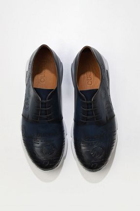 کفش اسنیکر سرمه ای مردانه چرم اصل Bueno Shoes - کد 358023408