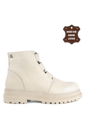بوت / نیم بوت بژ زنانه چرم خالص Venüs - کد 788344186