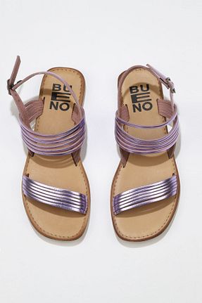 صندل صورتی زنانه پاشنه تخت Bueno Shoes - کد 299067286