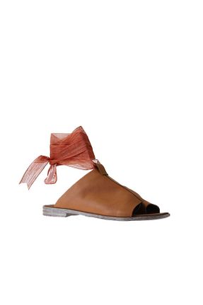دمپائی قهوه ای زنانه چرم خالص Bueno Shoes - کد 347605305