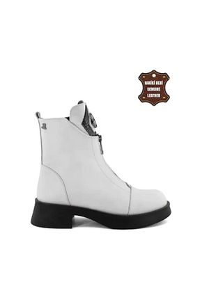 بوت / نیم بوت سفید زنانه چرم خالص Venüs - کد 732719102