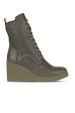 بوت / نیم بوت خاکی زنانه چرم خالص Bueno Shoes - کد 776595117