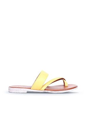 دمپائی زرد زنانه چرم خالص Bueno Shoes - کد 117937869