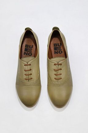 کفش کژوال خاکی زنانه چرم خالص Bueno Shoes - کد 345337829