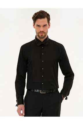 پیراهن مشکی مردانه اسلیم فیت Pierre Cardin - کد 829272127