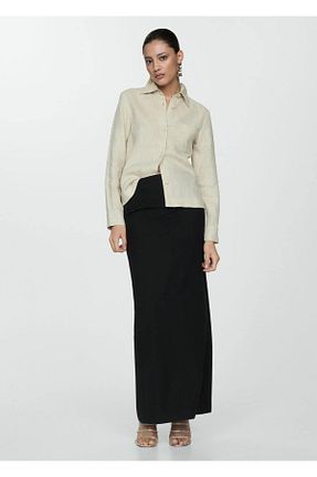 دامن مشکی زنانه الاستین MANGO - کد 846760089