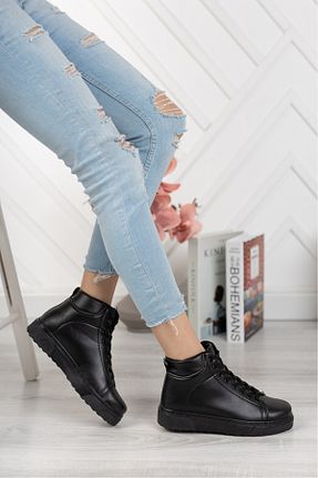 بوت / نیم بوت مشکی زنانه پارچه ای MODATALİKA - کد 195626376