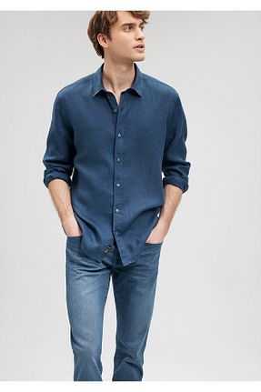 پیراهن سرمه ای مردانه یقه پیراهنی Mavi - کد 823516666