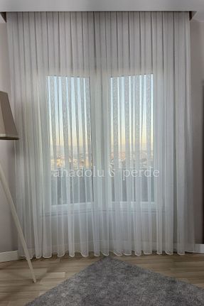 پرده توری سفید ریل دار GLOMAR - کد 848764349