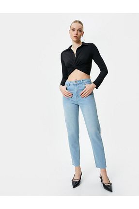 شلوار جین آبی زنانه پاچه تنگ Koton - کد 858412053