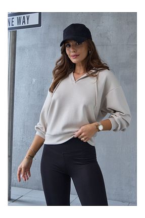 سوئیشرت طوسی زنانه ساده Elif Özbey Butik - کد 858445642