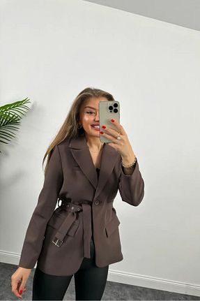 کت بلیزر قهوه ای زنانه پارچه Lady Pixie - کد 858457110