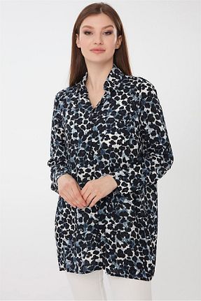 پیراهن سرمه ای زنانه تنگ Desen Triko - کد 269442711