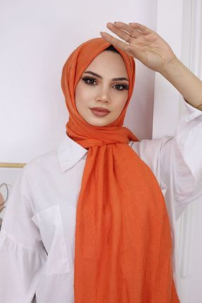 شال نارنجی زنانه پنبه ای feronis - کد 797925962