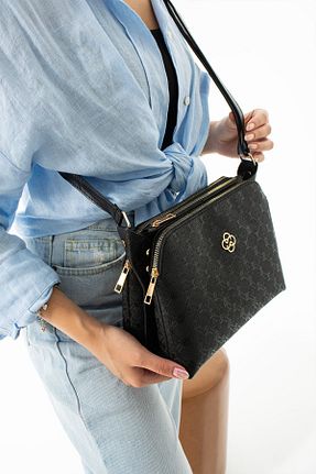 کیف دوشی مشکی زنانه چرم مصنوعی mugalas - کد 853554246
