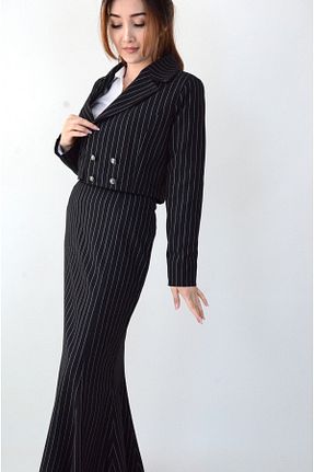 ست بالاتنه و پائین تنه مشکی زنانه بافتنی Bezzazzen - کد 858498348