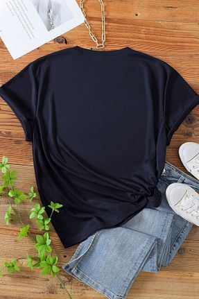 تیشرت سرمه ای زنانه Relaxed uyguntarz - کد 790485930