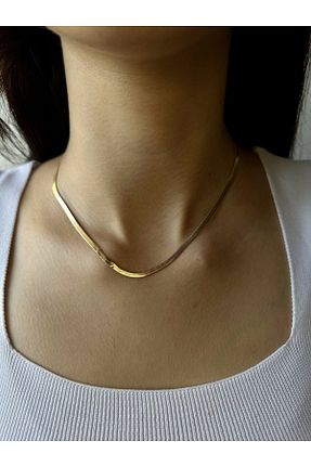 گردنبند استیل ( فولاد ) طلائی زنانه استیل (فولاد) CanElif Accessories - کد 787726907