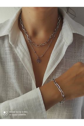 گردنبند استیل ( فولاد ) متالیک زنانه استیل (فولاد) Amabel Jewelerys - کد 858446298