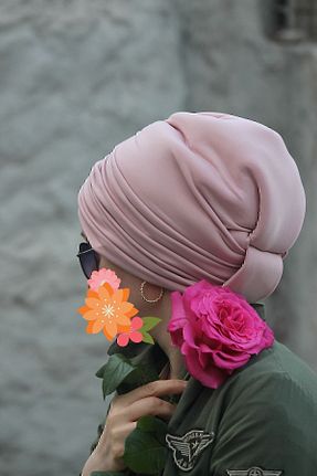 کلاه شنای حجاب صورتی زنانه NpyBone Tekstil - کد 302869474