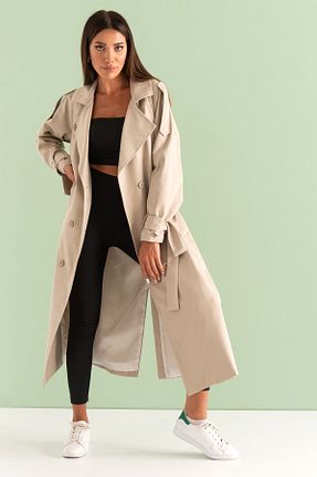 ترنچکت بژ زنانه پنبه ای SahraAfra - کد 99798593