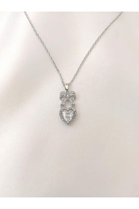 گردنبند استیل ( فولاد ) سفید زنانه استیل ضد زنگ Evorya - کد 850840776