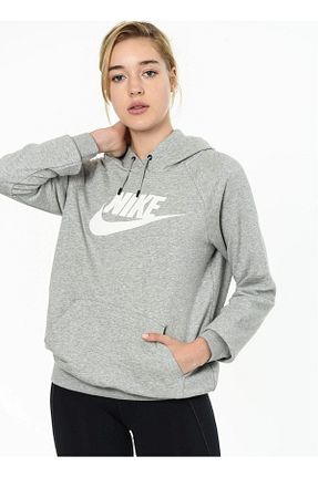 سوئیشرت اسپرت طوسی زنانه کلاه دار Nike - کد 359625187