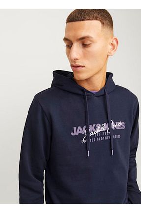 سوئیشرت سرمه ای مردانه ساده Jack & Jones - کد 858416559