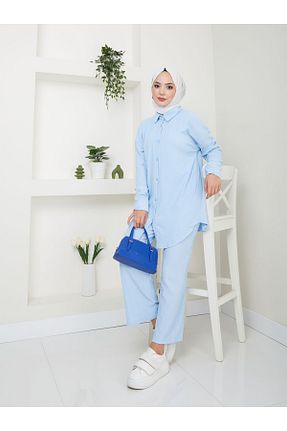 ست بالاتنه و پائین تنه حجاب متالیک زنانه Straight VOLT CLOTHİNG - کد 858429851