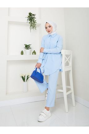 ست بالاتنه و پائین تنه حجاب متالیک زنانه Straight VOLT CLOTHİNG - کد 858429851