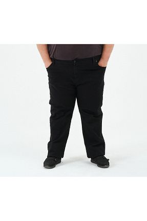 شلوار سایز بزرگ مشکی مردانه پنبه ای Denim - کد 744033648