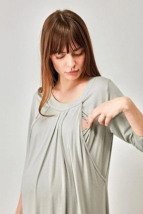 ست لباس راحتی بارداری طوسی زنانه ساده Catherines - کد 399714321