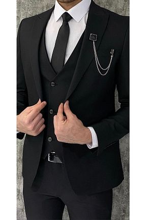کت و شلوار مشکی مردانه یقه نوک تیز Terziayhan - کد 274093621