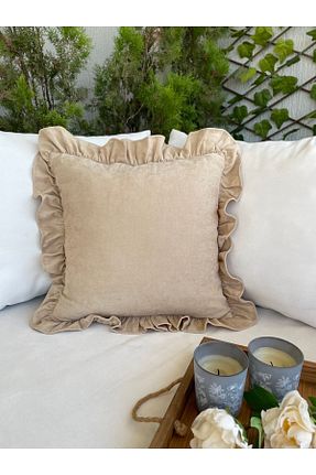 کوسن و روکش کوسن بژ مخمل Decamor home - کد 707031217