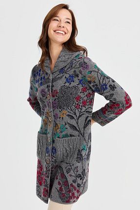رویه طوسی زنانه پشمی Desen Triko - کد 749862520