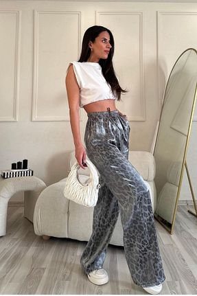 شلوار طوسی زنانه ساتن style of style - کد 835695092