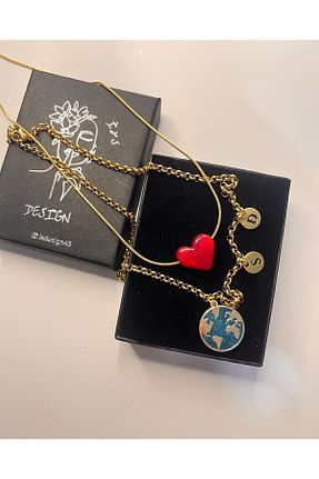 گردنبند استیل ( فولاد ) طلائی زنانه استیل (فولاد) İS DESING - کد 825196632