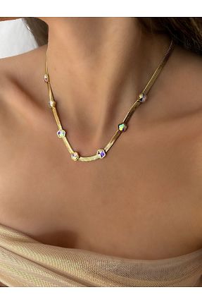 گردنبند استیل ( فولاد ) طلائی زنانه استیل ضد زنگ İNN JEWELLERY - کد 802723683