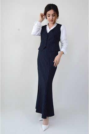 ست بالاتنه و پائین تنه سرمه ای زنانه بافتنی Bezzazzen - کد 858498350
