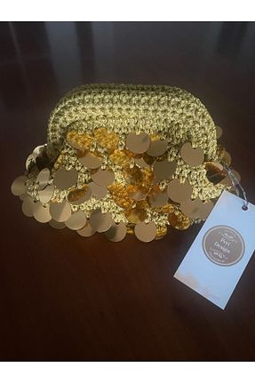 کیف پورتفوی و کلاچ طلائی زنانه پارچه ای PeriStore - کد 851485262