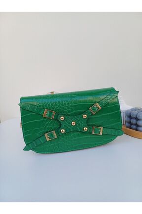 کیف دوشی سبز زنانه چرم مصنوعی MK butik - کد 849836585