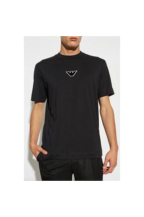 تیشرت مشکی مردانه یقه دوچرخه Emporio Armani - کد 858240225