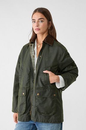پارکا خاکی زنانه رگولار Stradivarius - کد 858596786