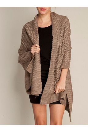 پانچو قهوه ای زنانه اکریلیک Sheilar - کد 637298027