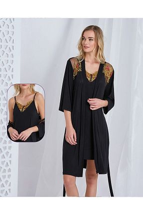 ربدوشام مشکی زنانه لیکرا CAROLINE - کد 358804707