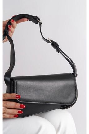کیف دوشی مشکی زنانه چرم مصنوعی hasır bohem - کد 858573356