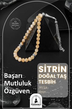 تسبیح زرد سنگ طبیعی OSMANLI DOĞAL TAŞ - کد 665630182