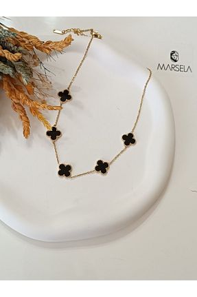 گردنبند استیل ( فولاد ) مشکی زنانه استیل (فولاد) Lujo - کد 827091082