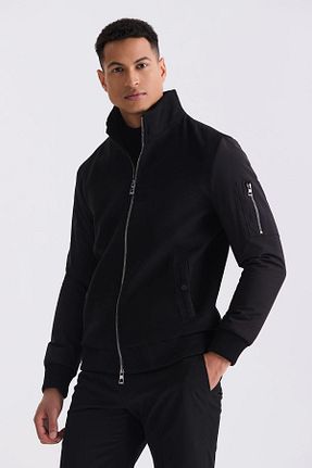کاپشن مشکی مردانه رگولار Jakamen - کد 817640371